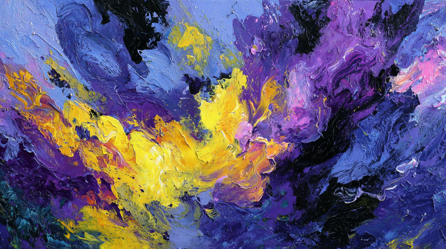 Abstract Textured Yellow Purple Blue Wallpaper