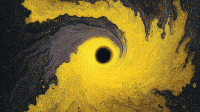 Abstract Yellow Black Liquid Swirl Vortex Wallpaper