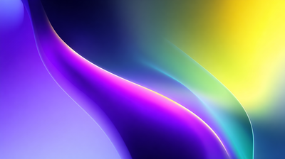 Abstract Purple Blue Green Yellow Gradient Waves Wallpaper