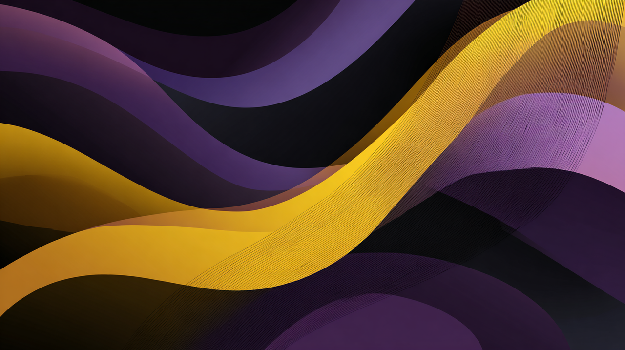 Abstract Purple Gold Waves Wallpaper