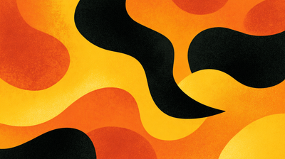 Abstract Orange Yellow Black Organic Shapes Grainy Texture Wallpaper