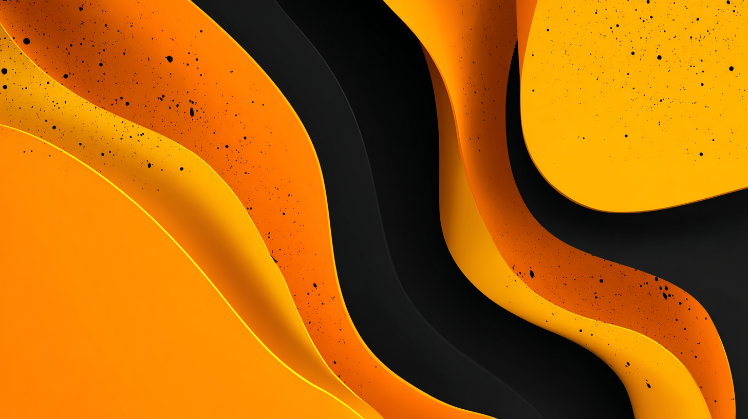 Abstract Orange Yellow Black Wavy Texture Wallpaper