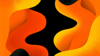 Abstract Orange Yellow Wavy Fluid Shapes Wallpaper