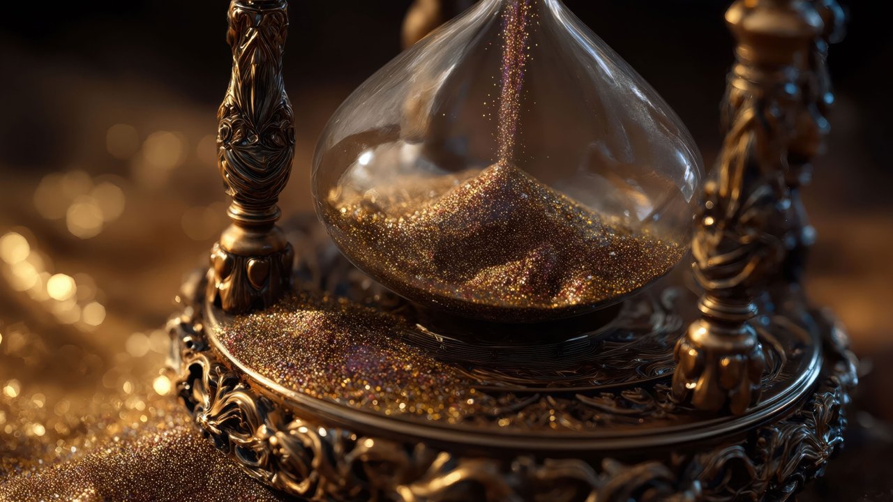 Golden Glitter Hourglass Wallpaper