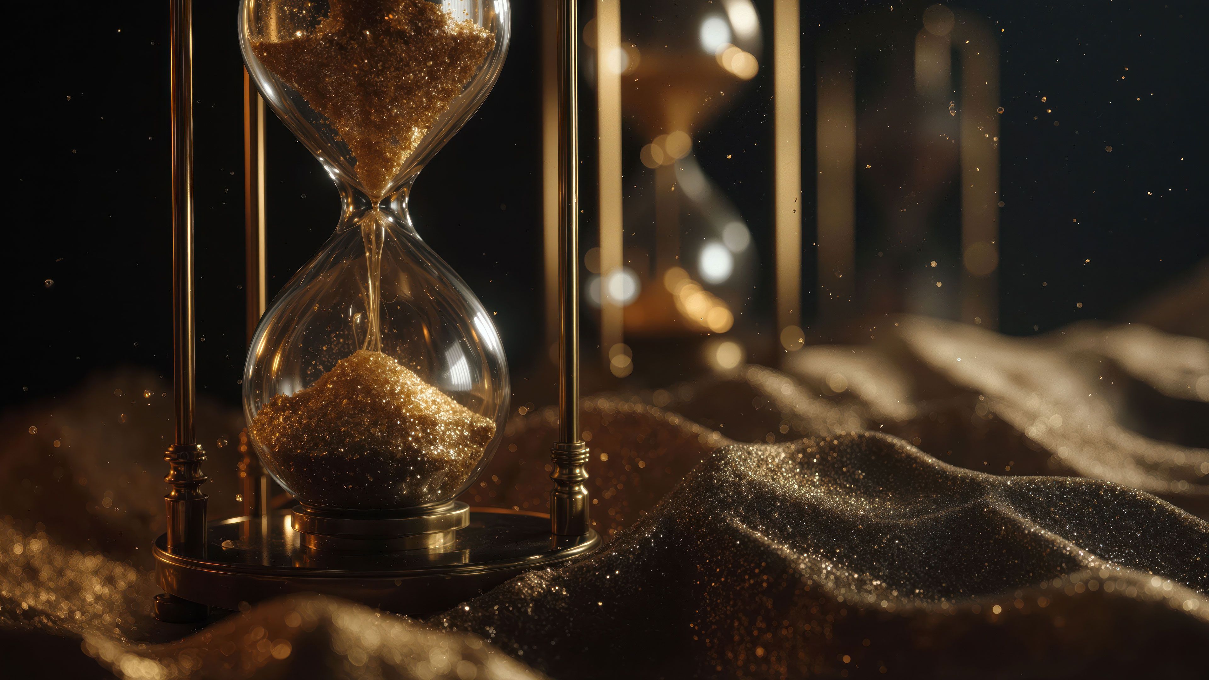 Golden Sand Hourglass Time Wallpaper
