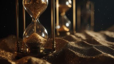 Golden Sand Hourglass Time Wallpaper