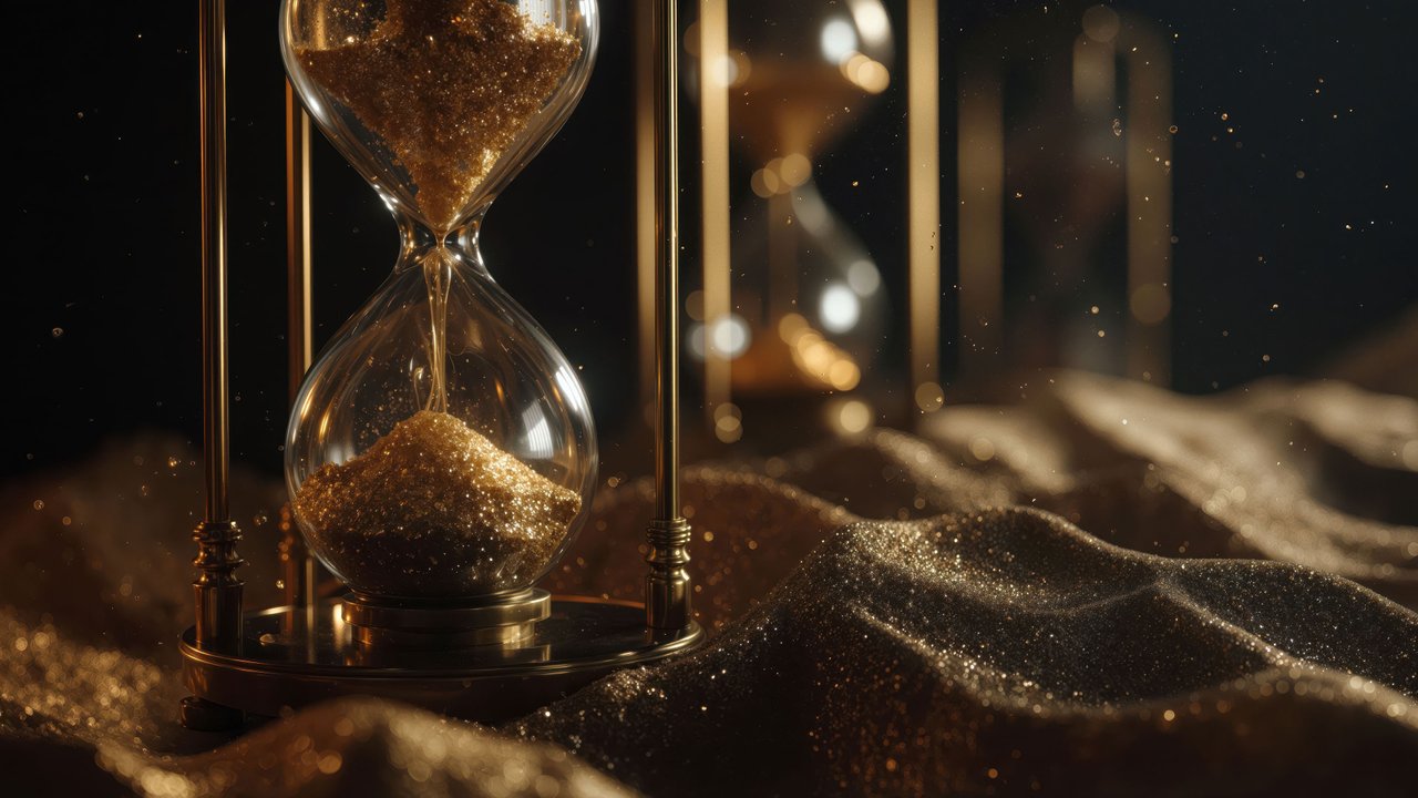 Golden Sand Hourglass Time Wallpaper