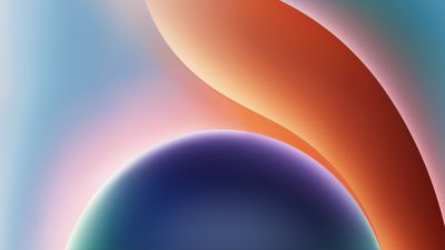 Abstract Blue Orange Purple Gradient Waves Wallpaper