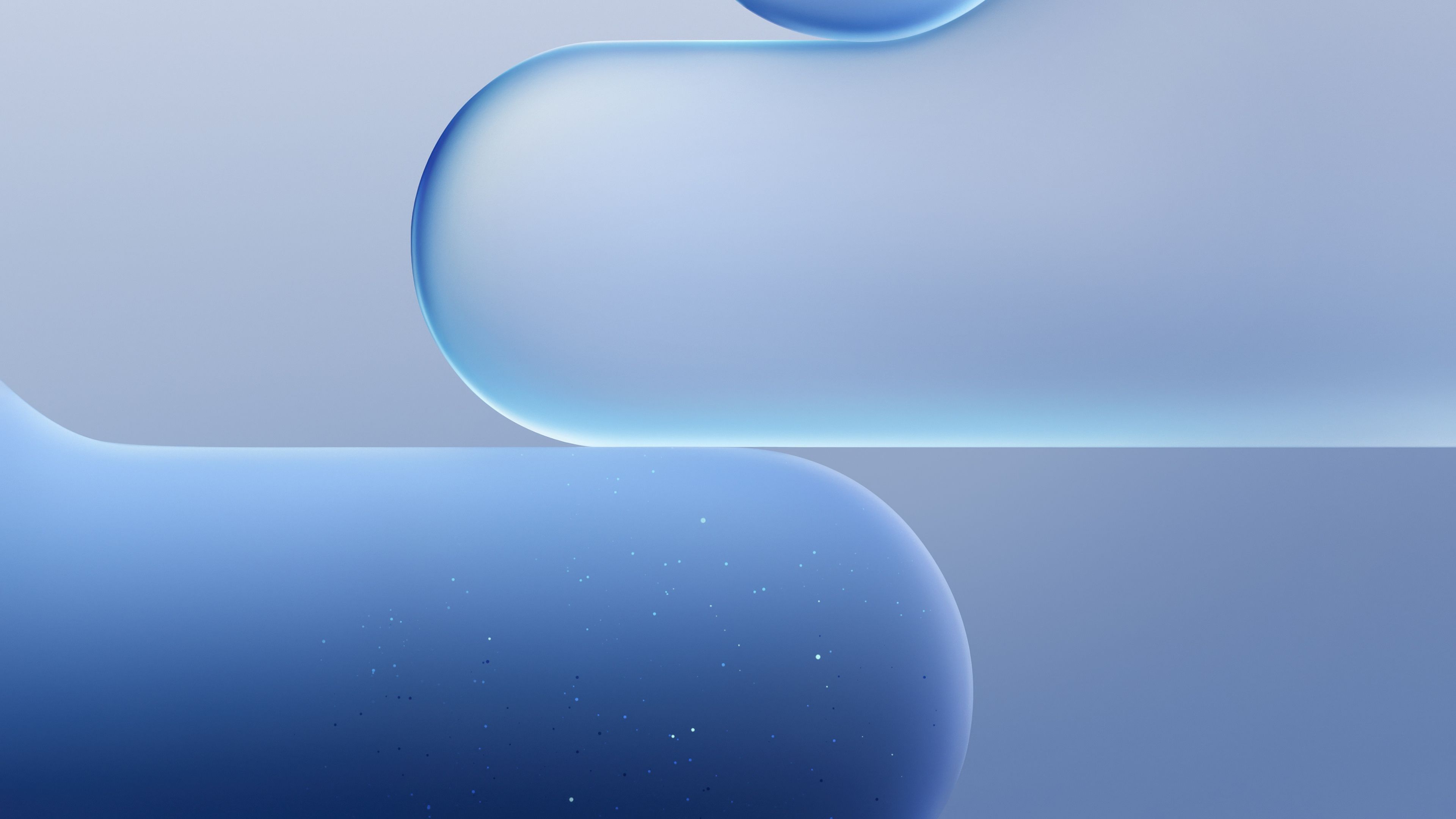 Abstract Blue Rounded Shapes Gradient Wallpaper