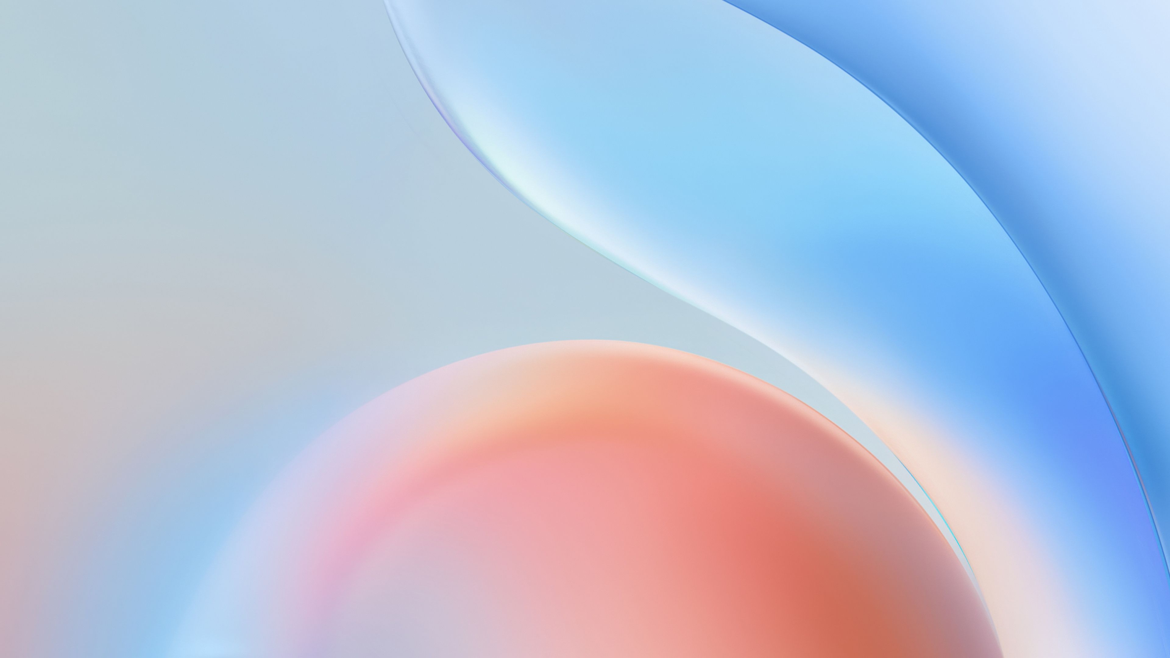 Abstract Blue Orange Gradient Wavy Curves Wallpaper
