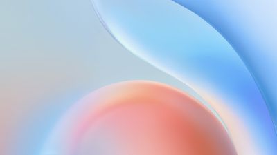 Abstract Blue Orange Gradient Wavy Curves Wallpaper