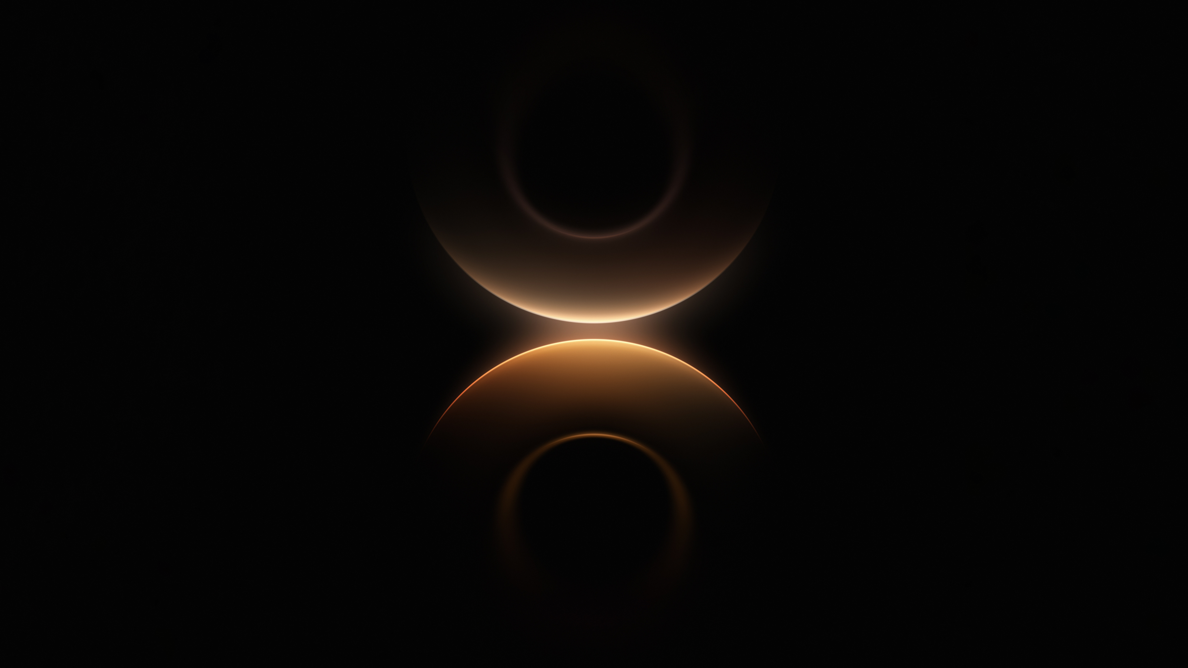 Abstract Orange Gold Arcs Black Background Wallpaper