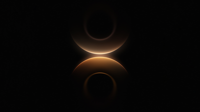 Abstract Orange Gold Arcs Black Background Wallpaper