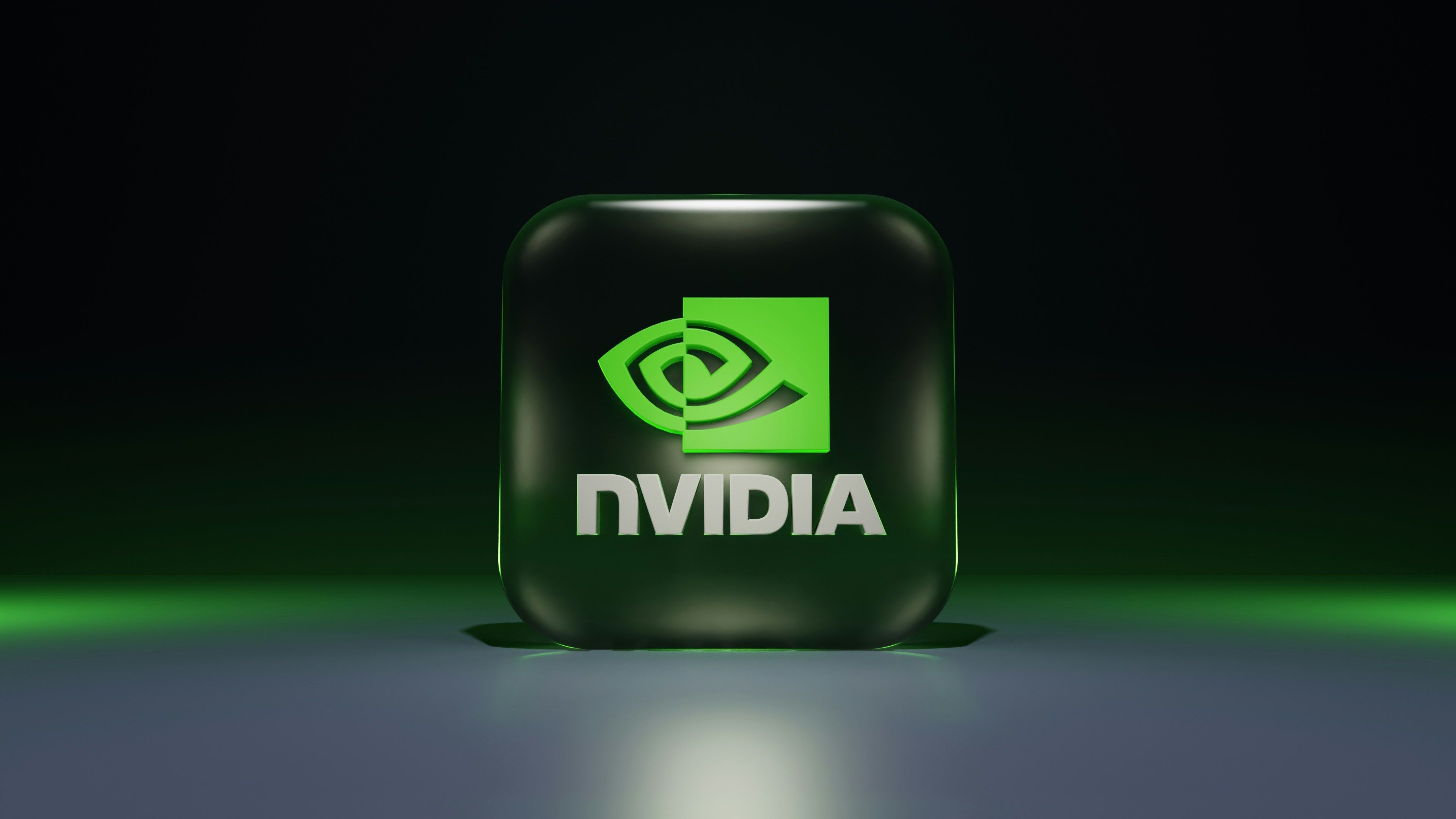 Nvidia Logo 3D Green Dark Wallpaper