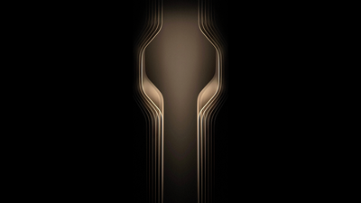 Abstract Dark Gold Curved Lines Wallpaper