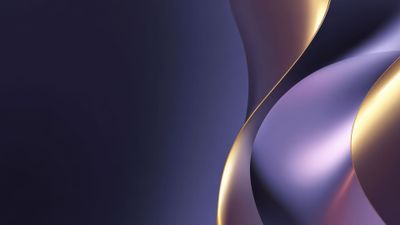 abstract, purple, gold, waves, 4k, wallpaper, dynamic, visual, fluid