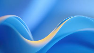 An abstract image featuring smooth, flowing blue waves with subtle yellow highlights, creating a serene and calming atmosphere. The waves form gentle curves and gradients, suggesting a sense of tranquility and fluidity.