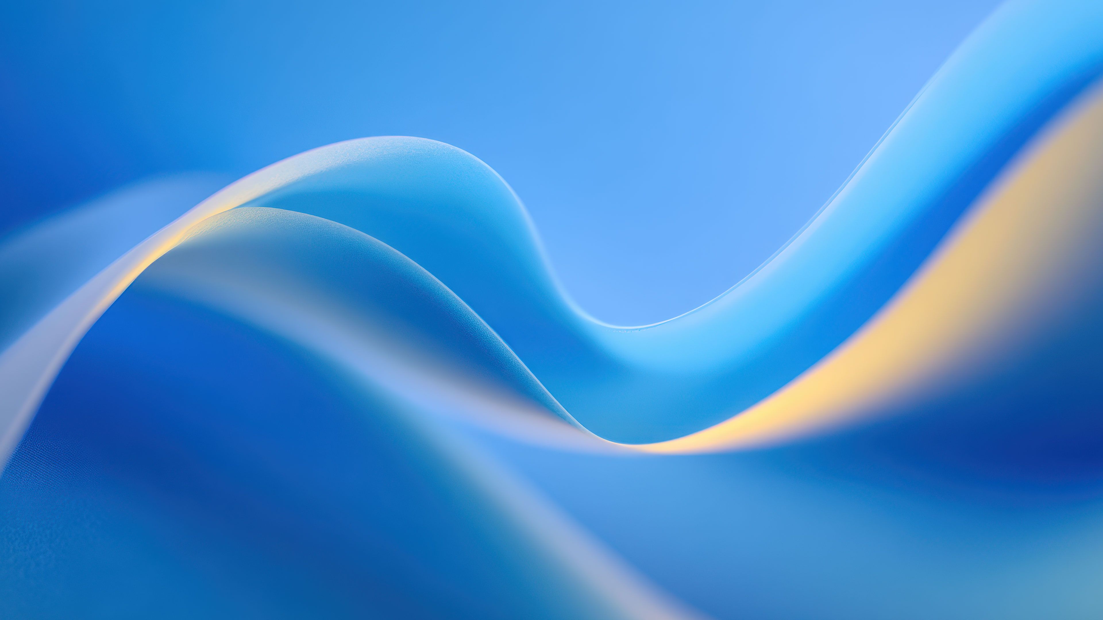 Abstract art wallpaper featuring smooth, flowing blue waves with subtle gradients, creating a serene and calming atmosphere.