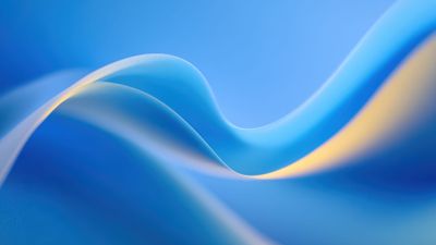 Abstract art wallpaper featuring smooth, flowing blue waves with subtle gradients, creating a serene and calming atmosphere.