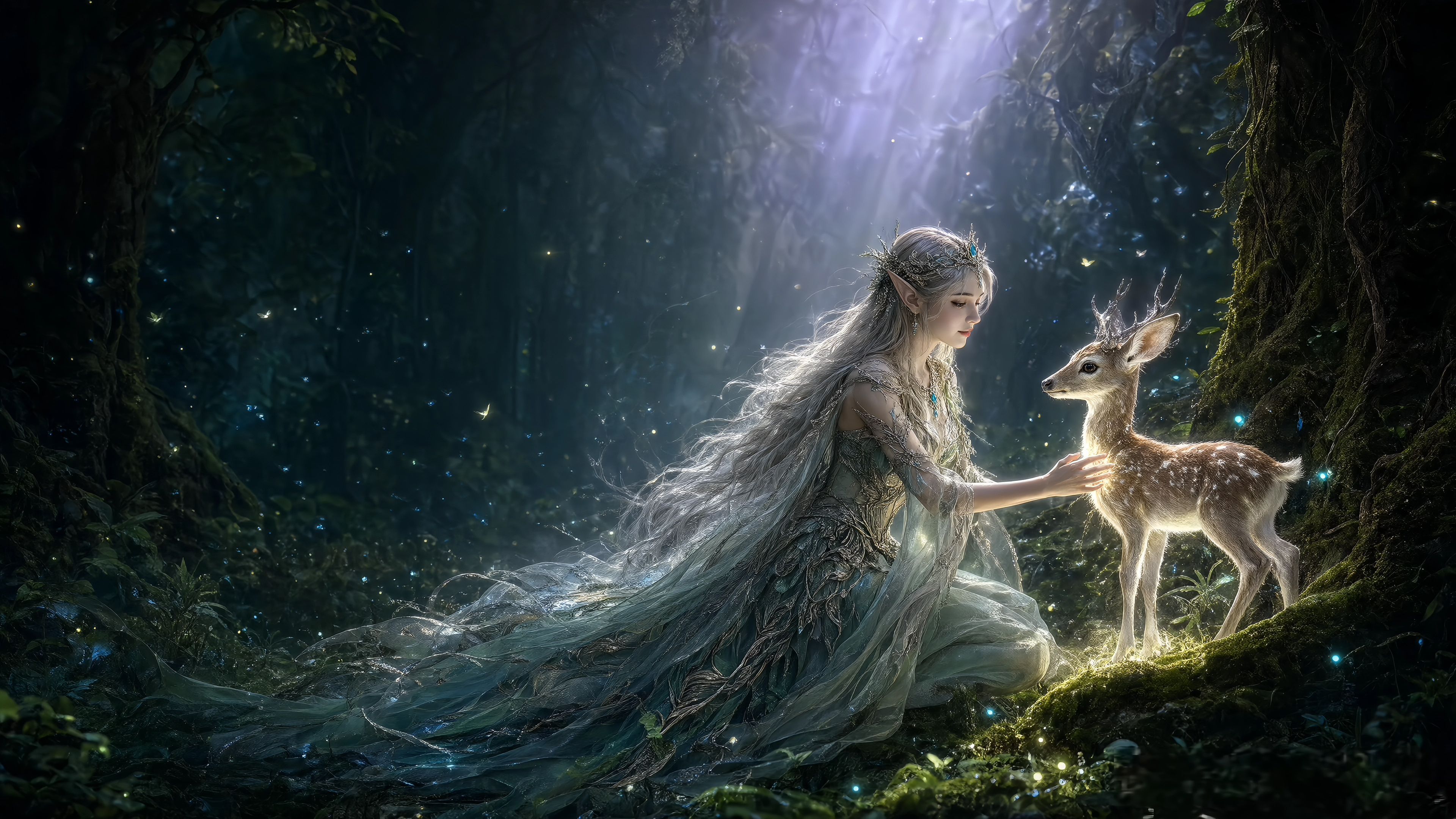 Forest of Secrets: The Elf and the Glowing Fawn
