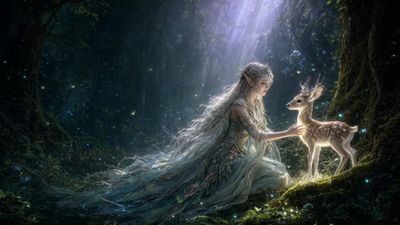 Forest of Secrets: The Elf and the Glowing Fawn