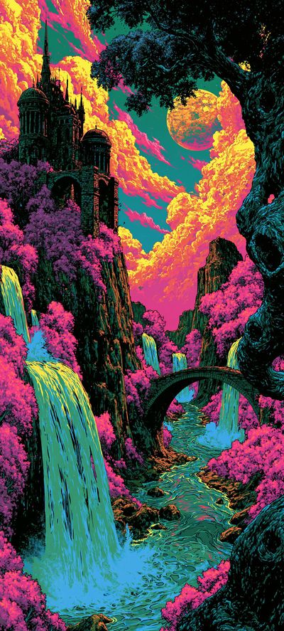Blacklight Special - Waterfall #1