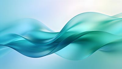Abstract art depicting smooth, flowing blue and teal waves against a soft gradient background, creating a serene and calming mood.