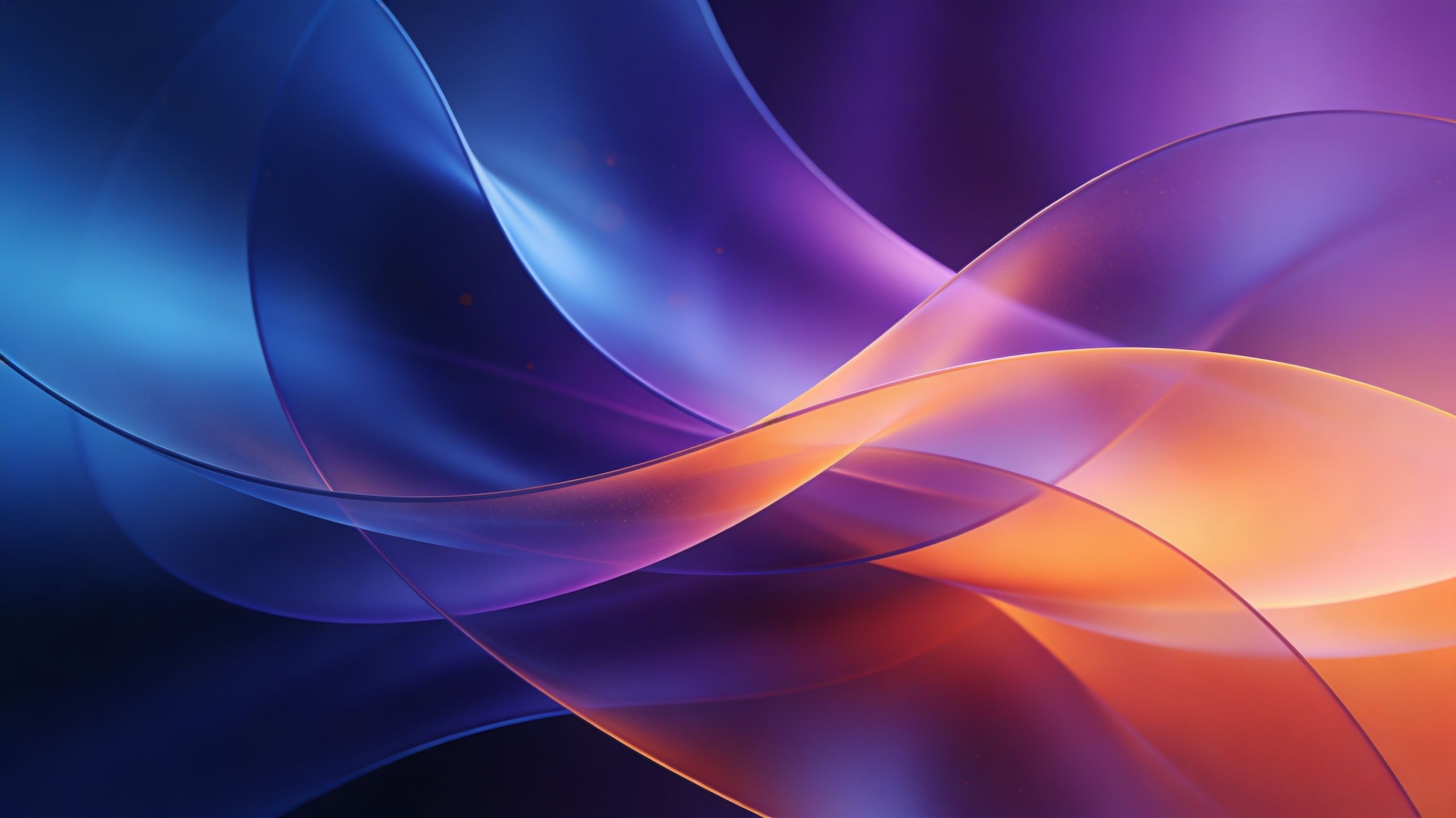 A dynamic composition of abstract waves in vibrant blue and orange hues, creating a fluid and energetic visual effect that evokes a sense of movement and harmony. The interplay of colors and smooth curves gives the image a modern and uplifting mood.