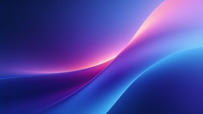 A dynamic wallpaper featuring smooth, flowing waves of vibrant gradients in shades of blue, purple, and pink, creating a sense of fluid motion and energy. The interplay of colors evokes a serene yet lively mood.