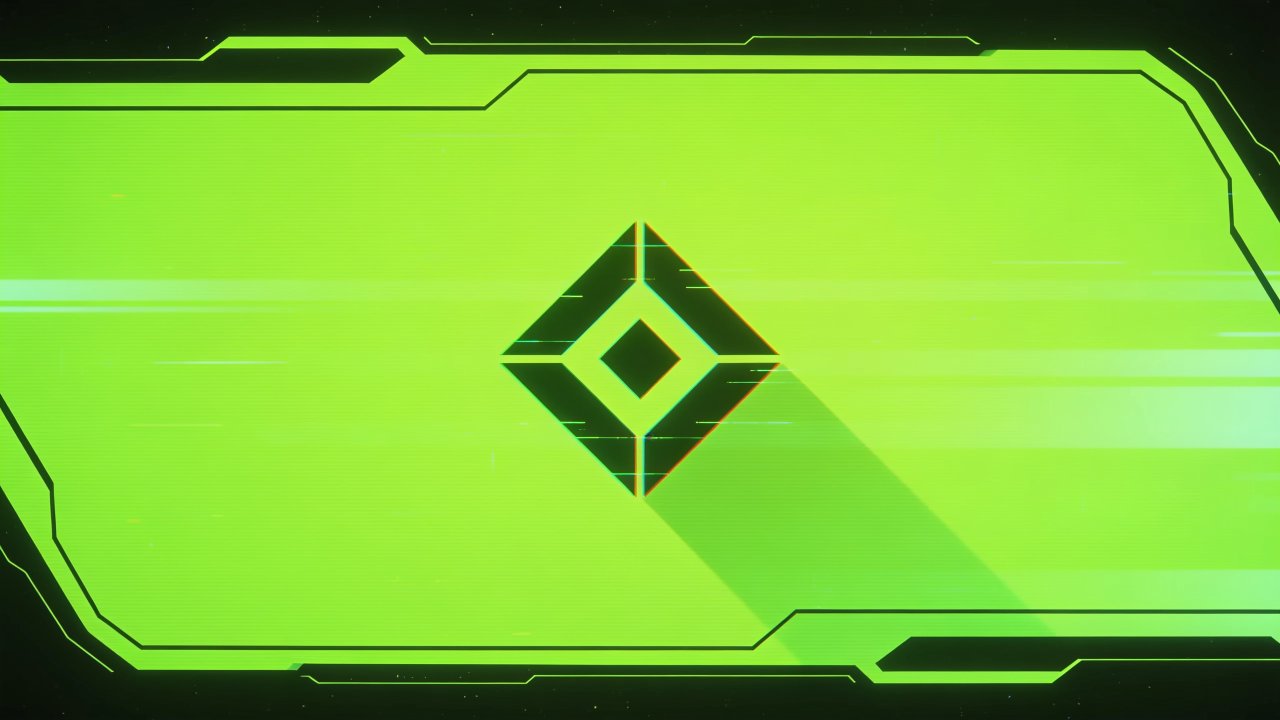 A futuristic neon green tech interface design featuring geometric shapes and digital patterns, set against a sleek, high-tech background that evokes a sense of advanced technology and innovation.