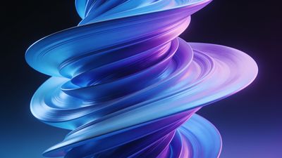 A dynamic and vibrant abstract wallpaper featuring twisting swirls of blue and purple hues, creating a sense of fluid motion and depth against a dark background. The interplay of colors evokes a mood of energy and creativity.