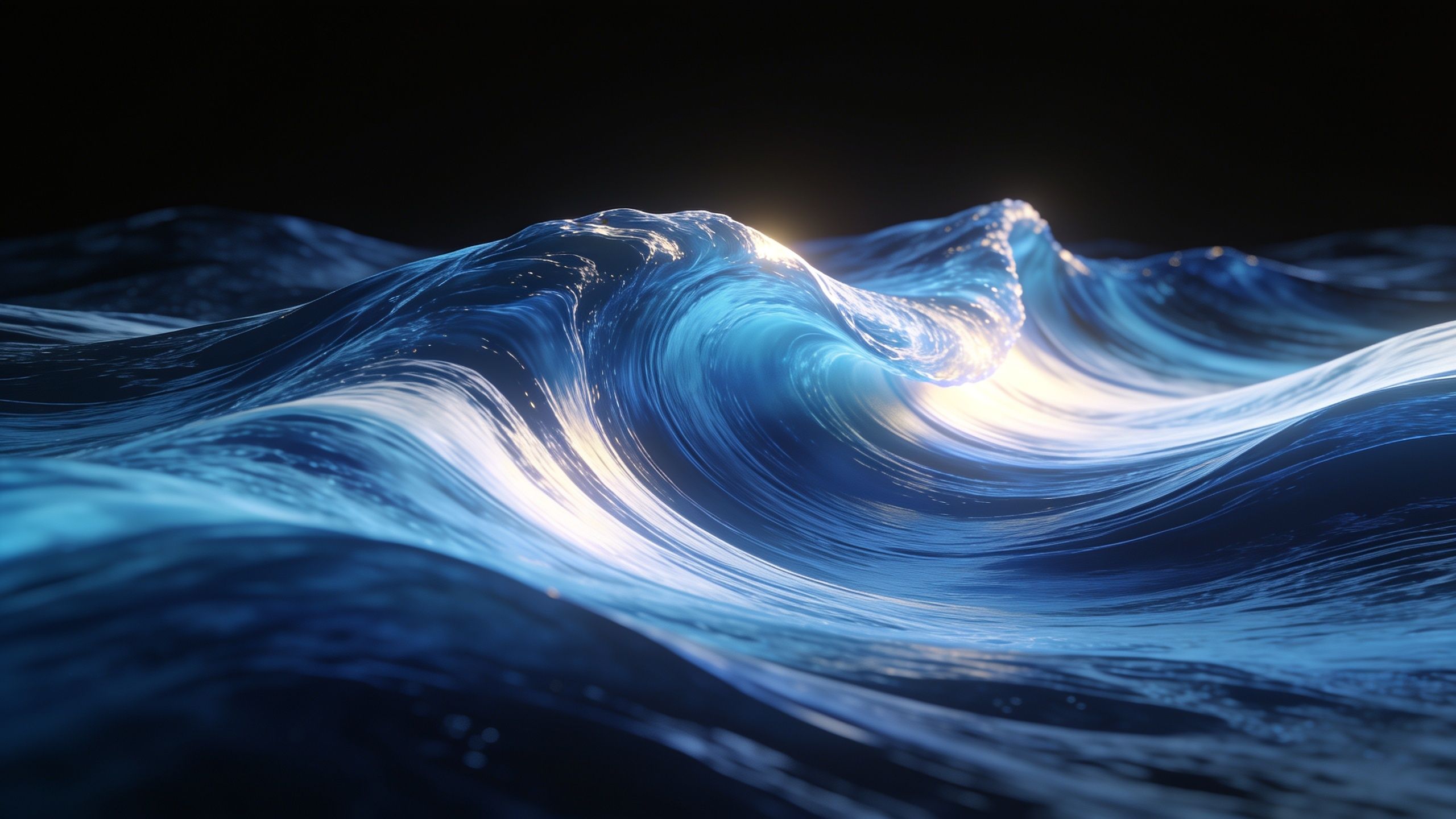 A dynamic scene of ocean waves captured at sunset, with the sunlight casting a golden glow on the crests, creating a serene and captivating atmosphere.