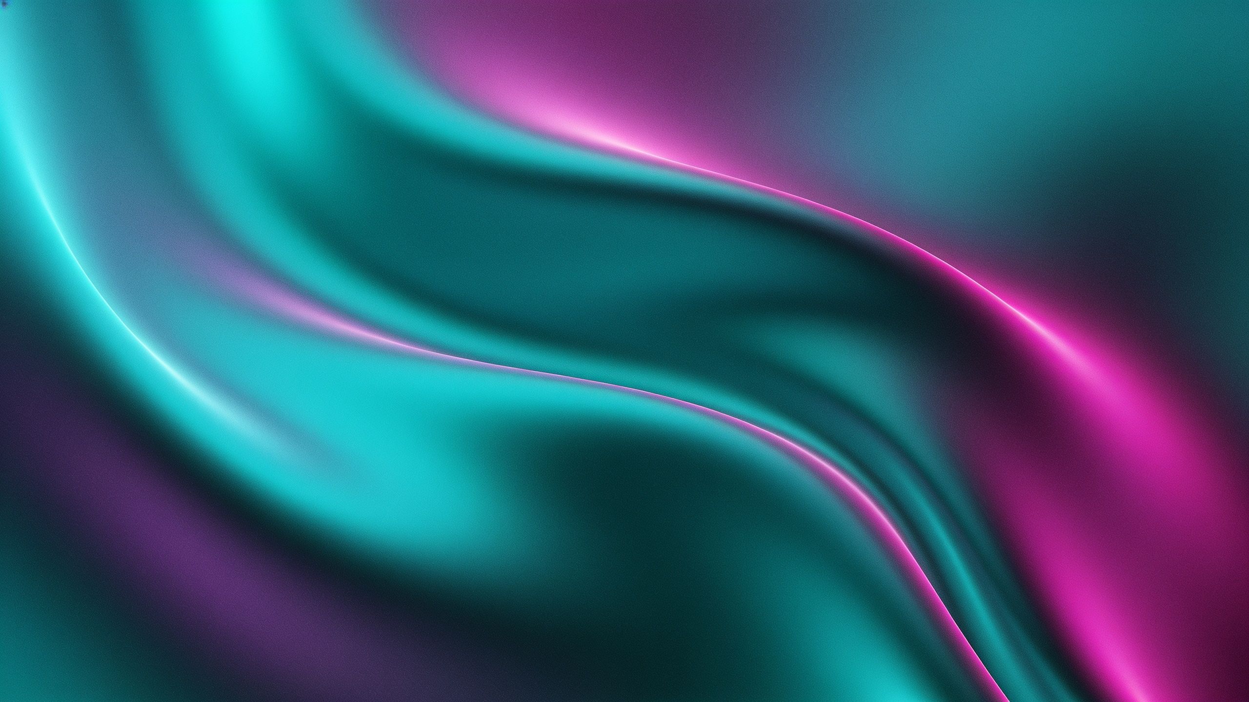 A dynamic abstract wallpaper featuring flowing waves of vibrant teal and purple hues, creating a sense of movement and energy. The smooth gradient transitions and rich colors evoke a modern and lively atmosphere.