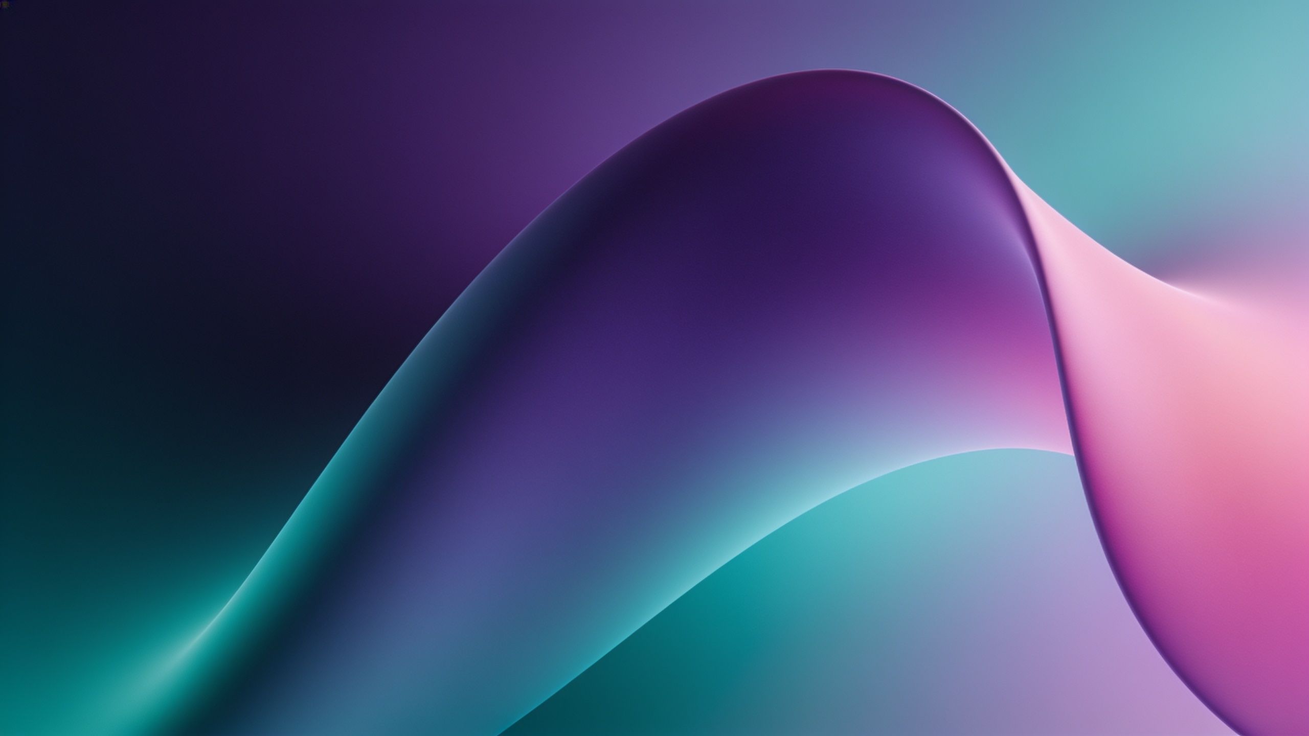 A dynamic abstract wallpaper featuring smooth, flowing waves in gradient hues of purple, blue, and pink, creating a serene and modern atmosphere. The soft blending of colors and gentle curves evoke a sense of calm and fluidity.