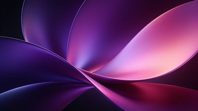 An elegant abstract wallpaper featuring smooth, flowing curves in shades of purple and pink, creating a serene and harmonious mood with a soft gradient effect.