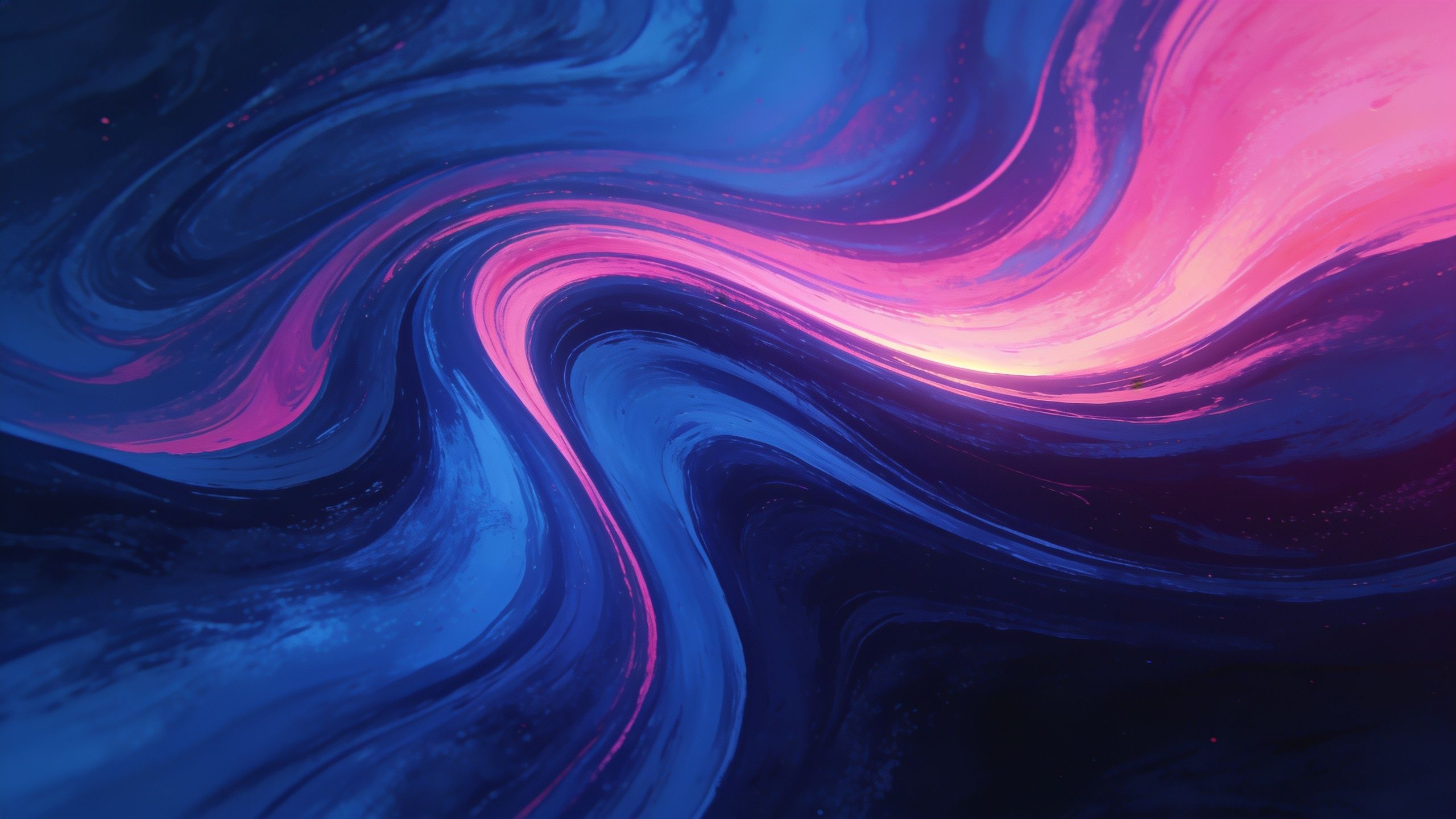 A dynamic abstract art wallpaper featuring vibrant swirling colors of blue, pink, and purple, creating a sense of fluid motion and energy. The bright, flowing patterns evoke a mood of creativity and vibrancy.