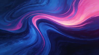 A dynamic abstract art wallpaper featuring vibrant swirling colors of blue, pink, and purple, creating a sense of fluid motion and energy. The bright, flowing patterns evoke a mood of creativity and vibrancy.