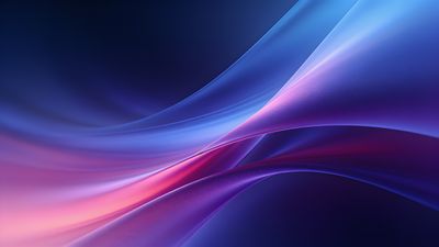 A vibrant 4K wallpaper featuring smooth, flowing waves in shades of blue and pink, creating an abstract and calming visual effect. The interplay of colors and curves evokes a sense of fluidity and tranquility.