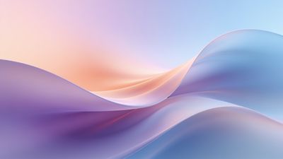 A 4K abstract wallpaper featuring soft, flowing waves in pastel hues of pink, purple, and blue, creating a serene and calming atmosphere. The gentle curves and gradients evoke a sense of tranquility and fluidity.