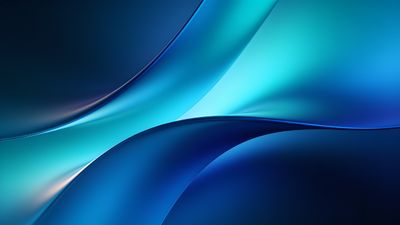 Abstract wallpaper featuring smooth, flowing waves in shades of blue and teal, creating a serene and calming atmosphere with a sense of depth and fluidity.
